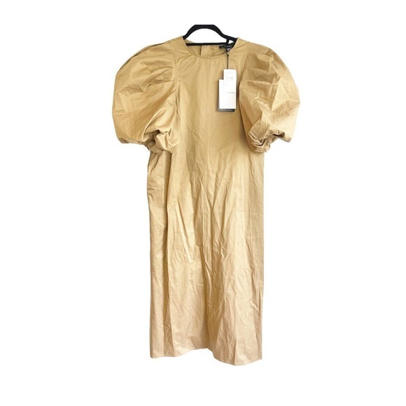 En Saison Balloon Sleeve Cotton Blend Poplin Midi Dress Women's Size XS NWT - Picture 4 of 12